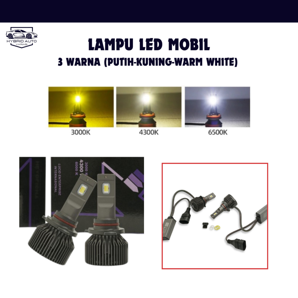 Lampu LED Foglamp Headlamp Mobil H4 H11 Lampu Mobil Super Terang 3 Warna