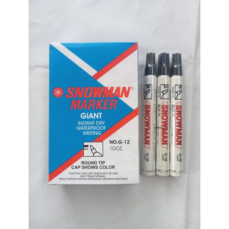 

Jual Satuan Spidol Snowman Marker(tidak bisa di hapus) Spidol Snowman G-12