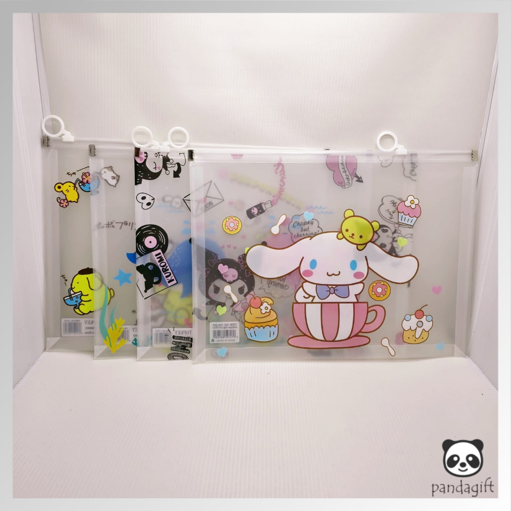 

Zipper Bag Size A4 Folder Kertas Tebal 1-2cm Motif Sanrio Kuromi Melody Cinnamonroll - GG0438