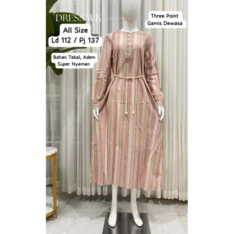 Gamis Wanita Dewasa All Size Original Brand Three Point