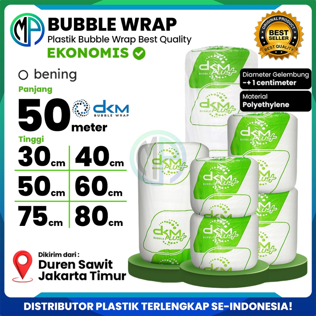 

Plastik Bubble Wrap Roll Ekonomis DKM Plus Bening 50 meter / Plastik Bubble Packing Harga Termurah