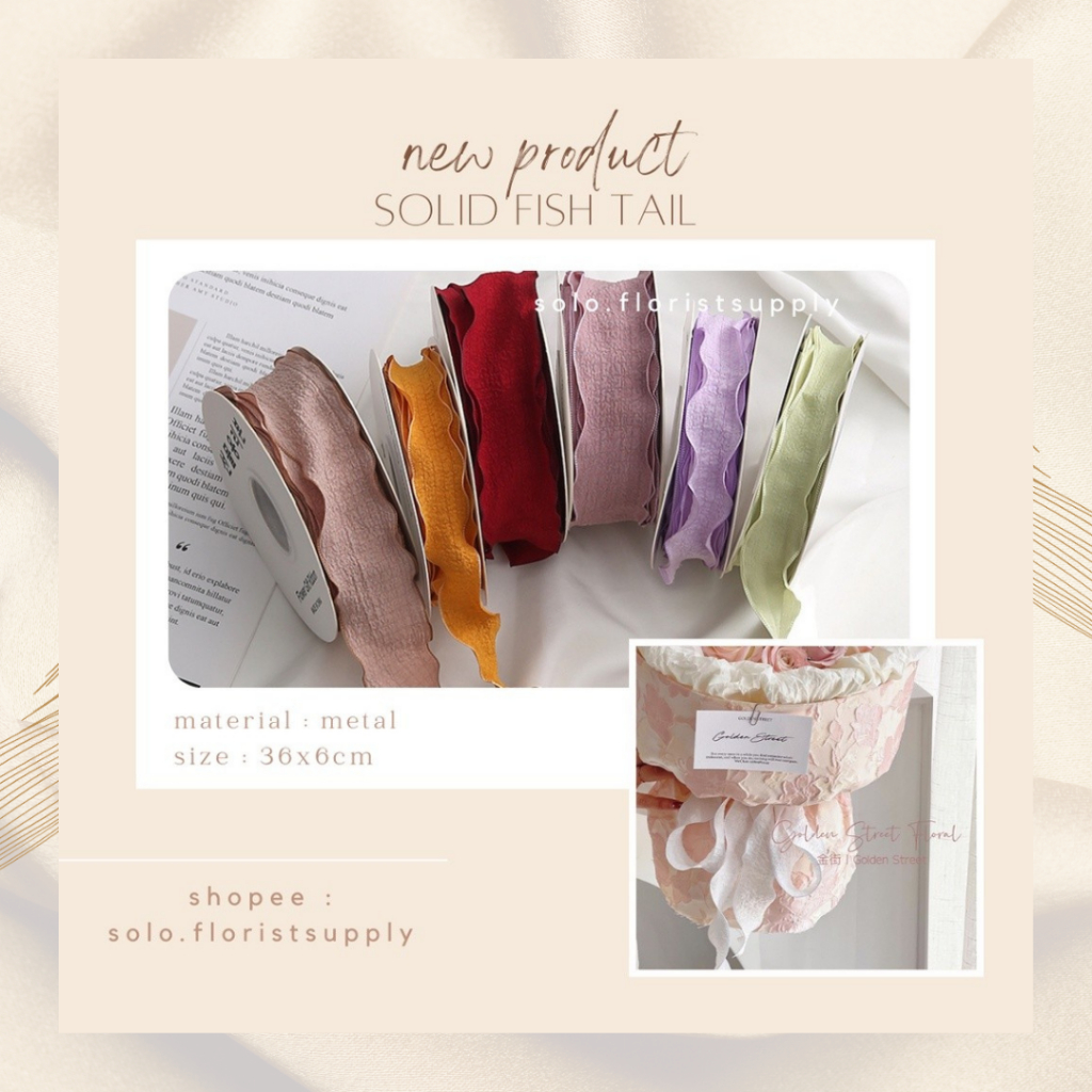 

PITA SOLID FISH TAIL LIST WAVE KOREAN RIBBON ORGANZA GAUZE PITA GELOMBANG AESTHETIC PREMIUM RIBBON IMPORT BUKET Pita Polkadot Onde Bintik 1/2" inc 12mm 1cm 18meter PITA SATIN IMPORT SEDANG LEBAR 2.5CM PREMIUM (ECER PER METER) PITA KADO GIFT BOUQUET BUNGA