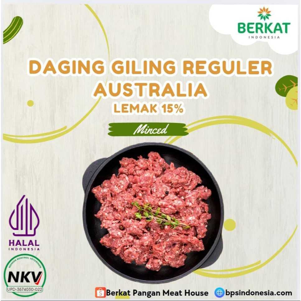 

Daging Giling Reguler Australia (Lemak 15%) | Minced Beef | Daging Cincang 500gr