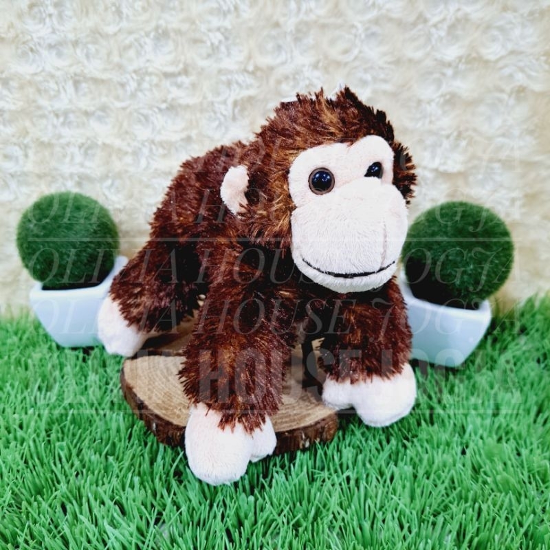 Boneka Monyet Mini Isi Pasir Boneka Lying Monkey Boneka Monyet Coklat