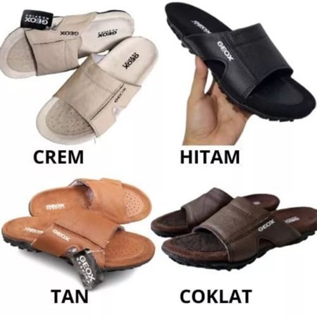 sendal pria sendal slide bahan kulit original sendal geox kulit