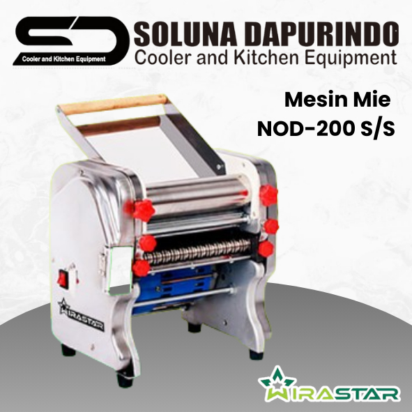 Wirastar NOD-200S Mesin Cetak Mie Elektrik Stainless Steel 2-6 mm