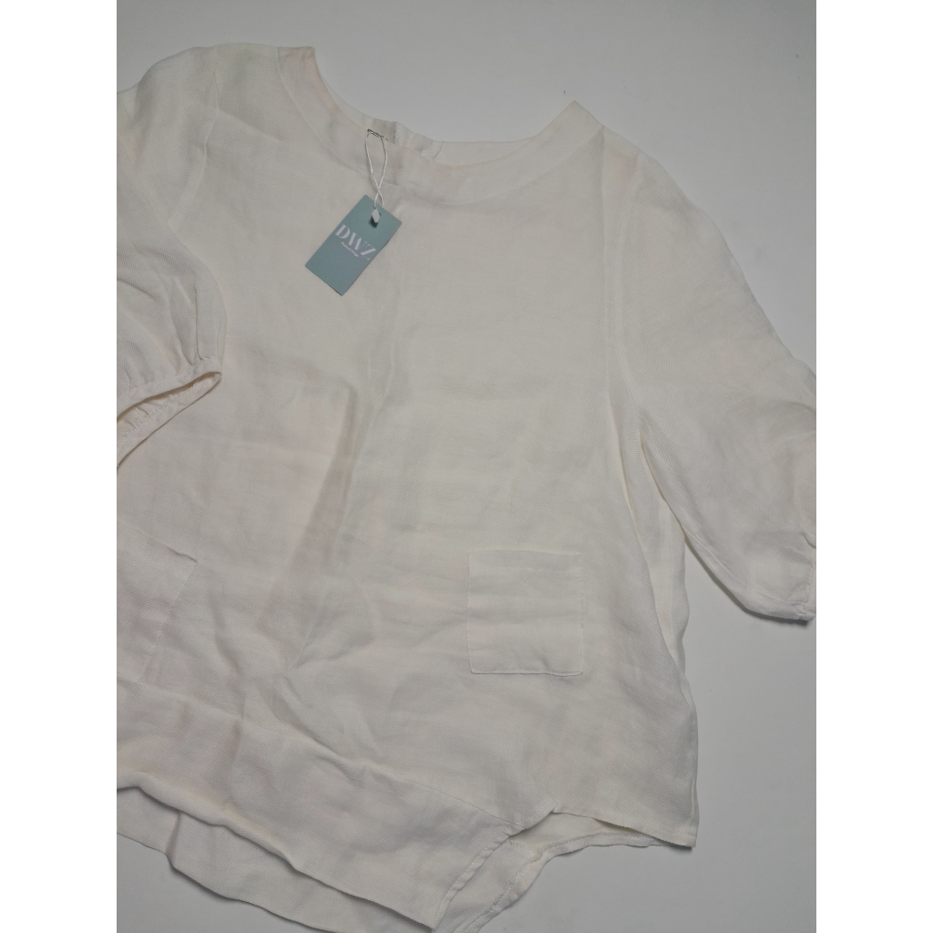(PRELOVED) White Blouse Putih Adem Vintage _1835<ada minus>