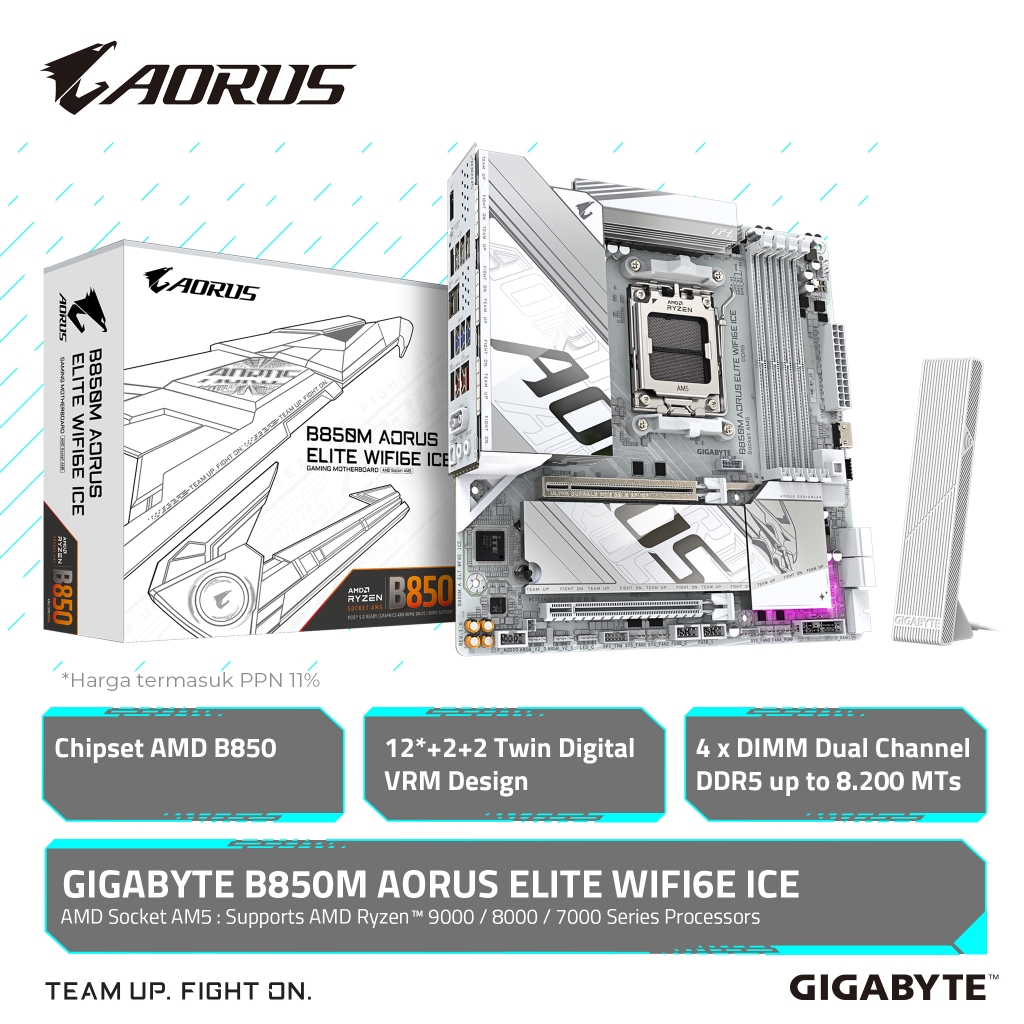 Gigabyte B850M AORUS ELITE WIFI6E ICE