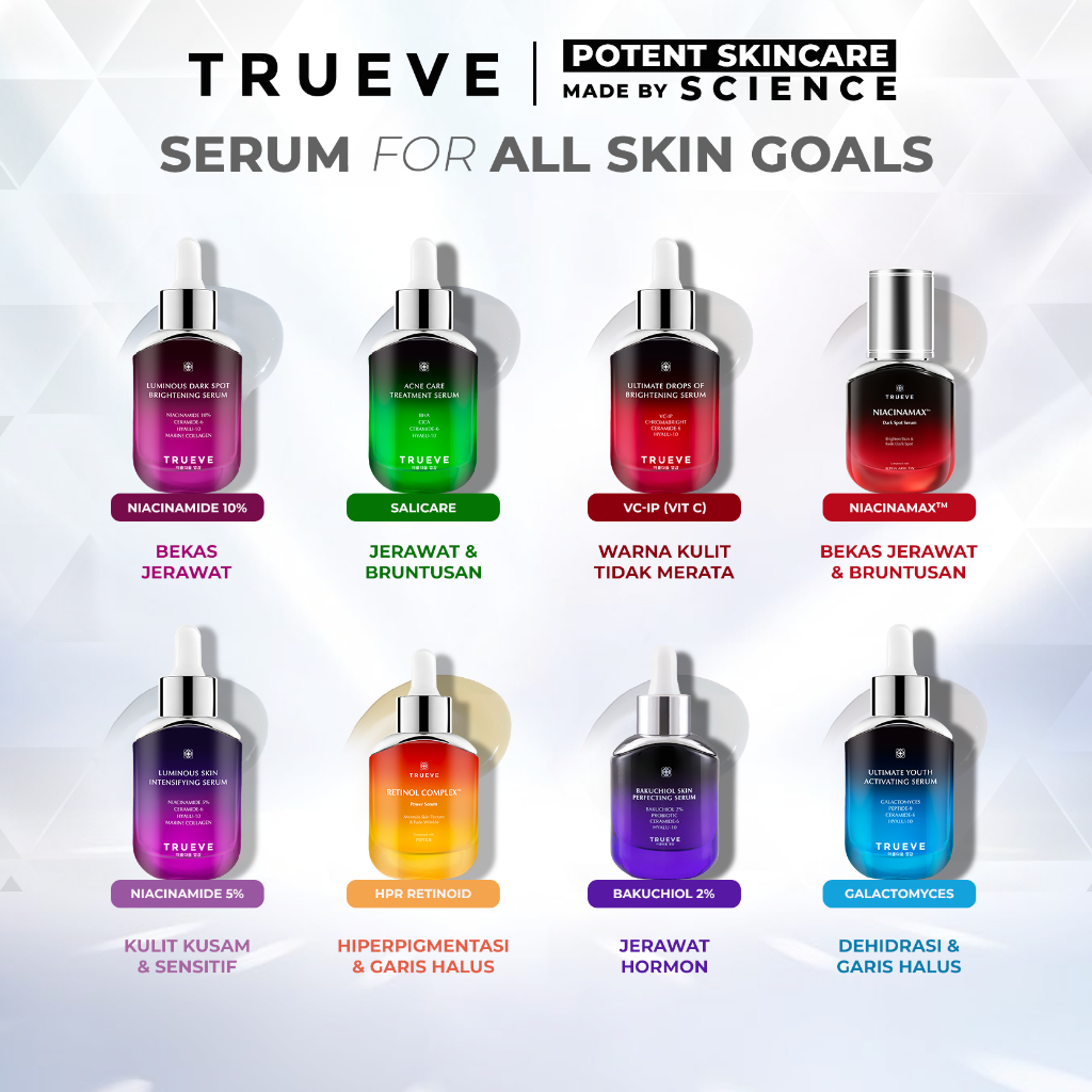 TRUEVE Serum for All Skin Goals (Luminous dark spot, Acne care treatment, Ultimate drops brightening