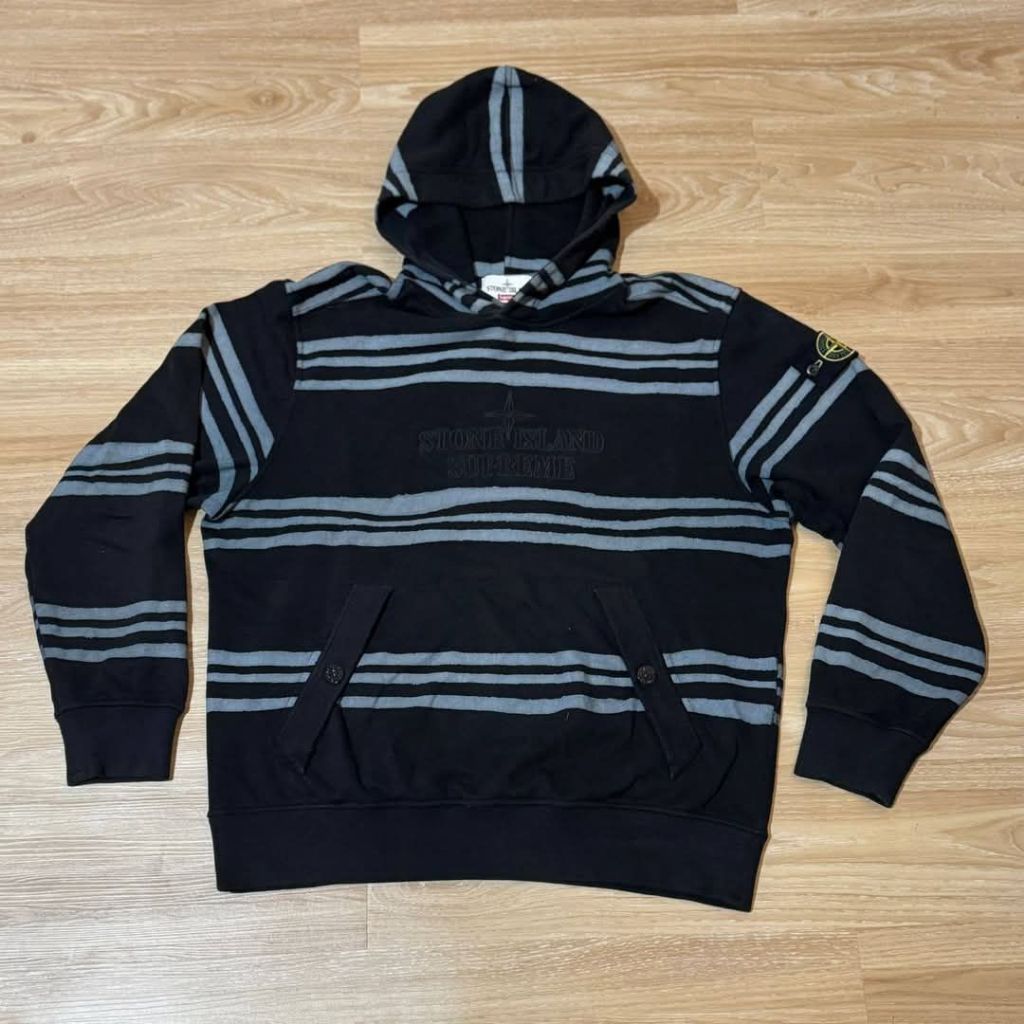 STONE ISLAND x SUPREME ® Warp Stripe Hooded Fall Winter 2020 Made in Italy