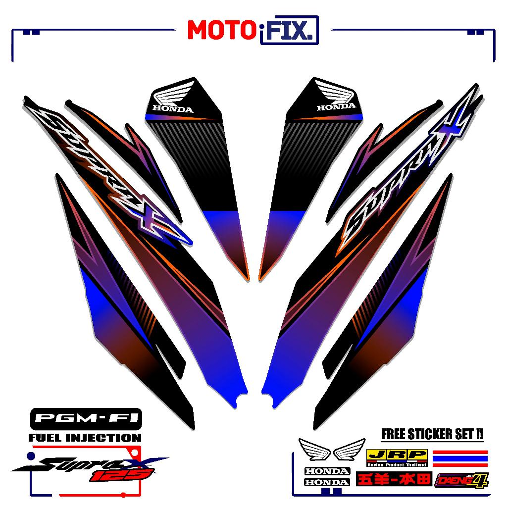 STRIPING MOTOR VARIASI SUPRA X 125 R FI/MT33/BATMAN/STICKER/STIKER POLET SUPRA X INJEKSI/WAVE 125i