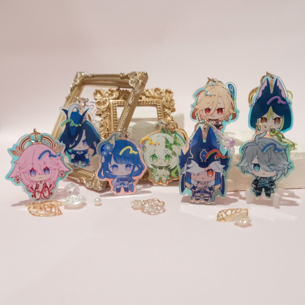 Genshin Impact Holographic Acrylic Keychain Blind Box Mystery Box Group D