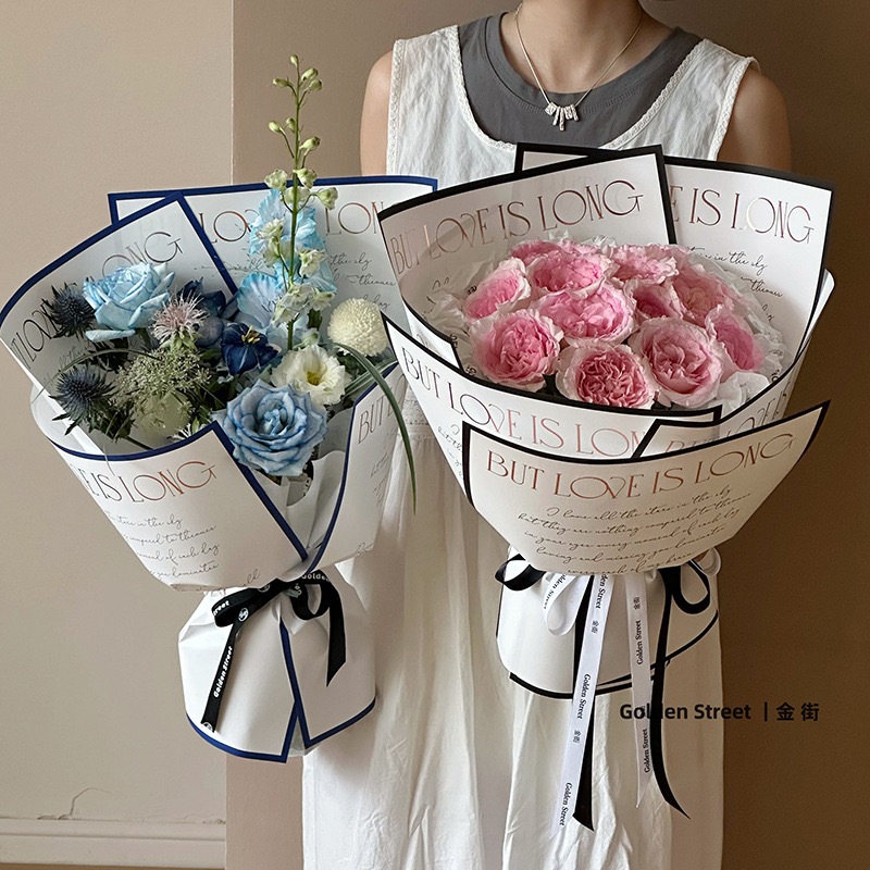 

(10lembar) Kertas Bunga Buket Emboss Emas / Gold Printed List Wrapping Paper Bungkus Kado Premium