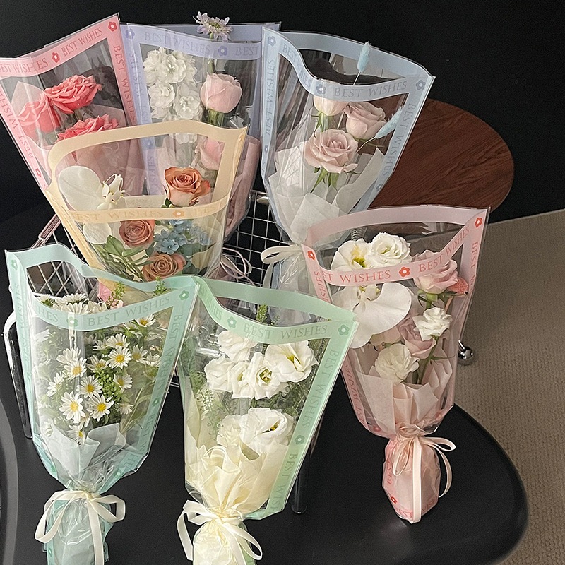 

(50LEMBAR) Kertas Bunga Buket Bening Transparent List Single Rose / Clear List Frame Opp Pouch