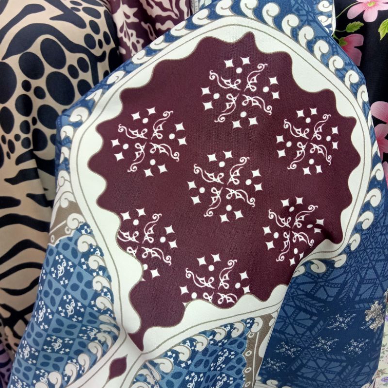 Kain Maxmara Luxury - Kain Silk Motif Abstrak Import - Kain Meteran Kc | Harga Per Setengah Meter