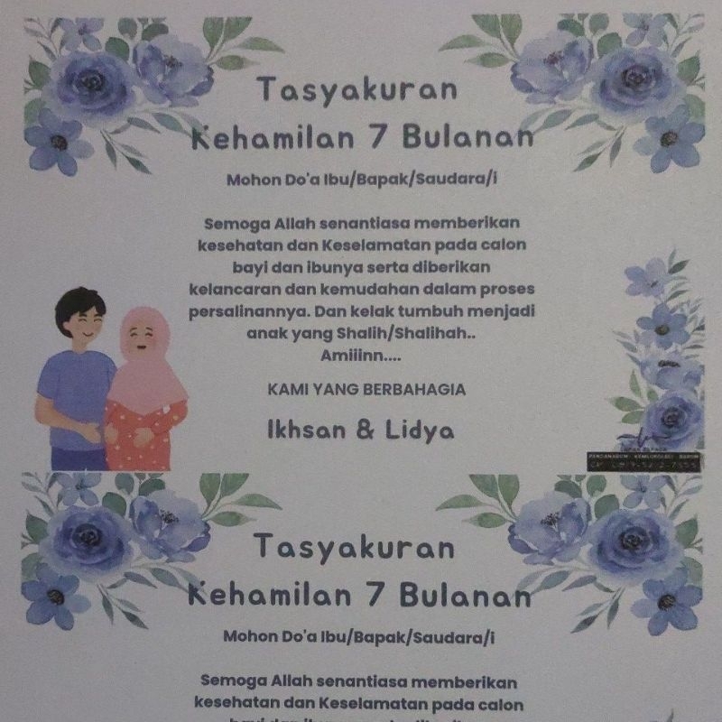 

Cetak Kartu tasyakuran Kehamilan 7 bulanan