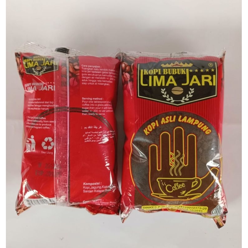 

Kopi Lima jari 100gr Kopi Robusta asli Lampung