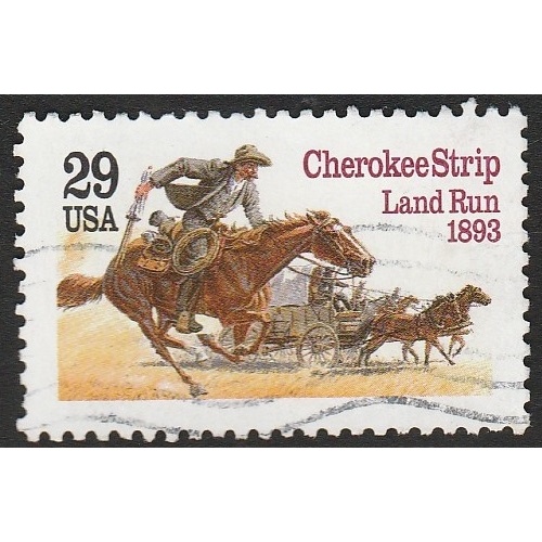 

A 11469 SATU BUAH PRANGKO AMERIKA TEMA CHEROKEE STRIP LAND RUN THUN 1893 DENGAN KONDISI SUDAH ADA CAP