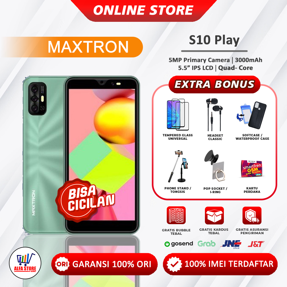 Maxtron S10 Play RAM 2/8GB Layar 5,5" Garansi Resmi