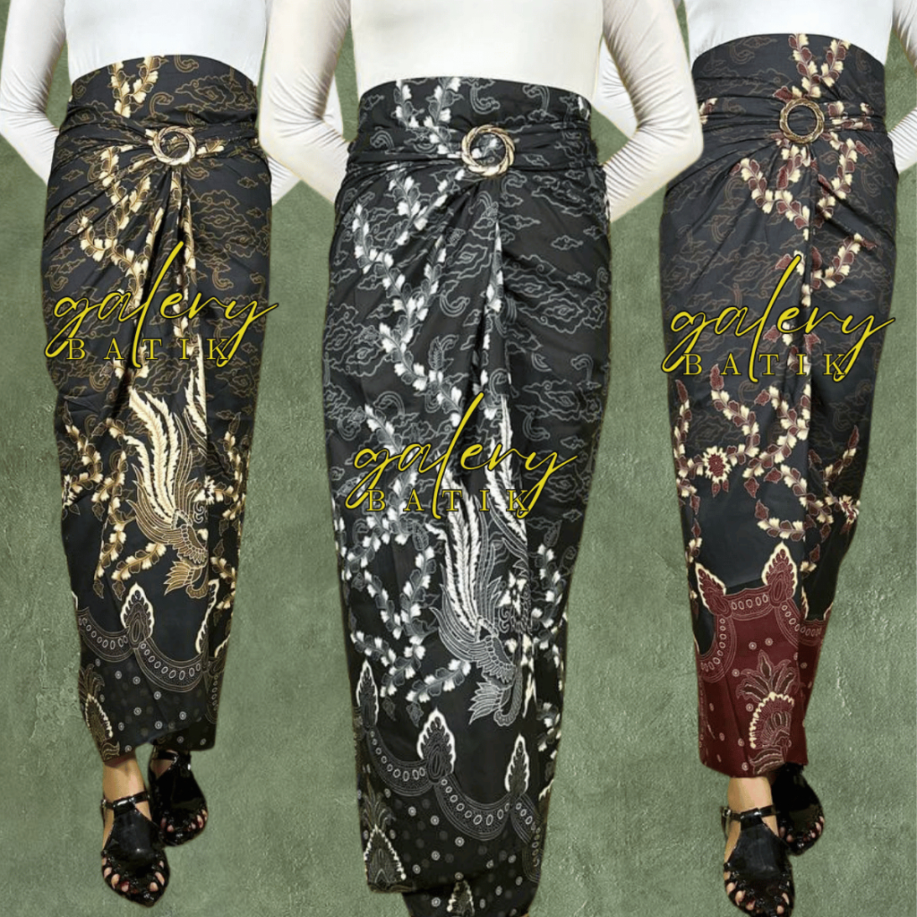 Rok lilit batik jumputan kain serut simple / fashion kekinian / bawahan kebaya motif Arumi Putih