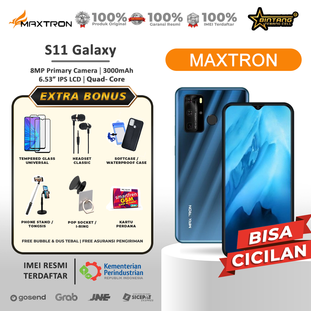 Maxtron S11 Galaxy RAM 4/32GB Layar 6,6" Garansi Resmi