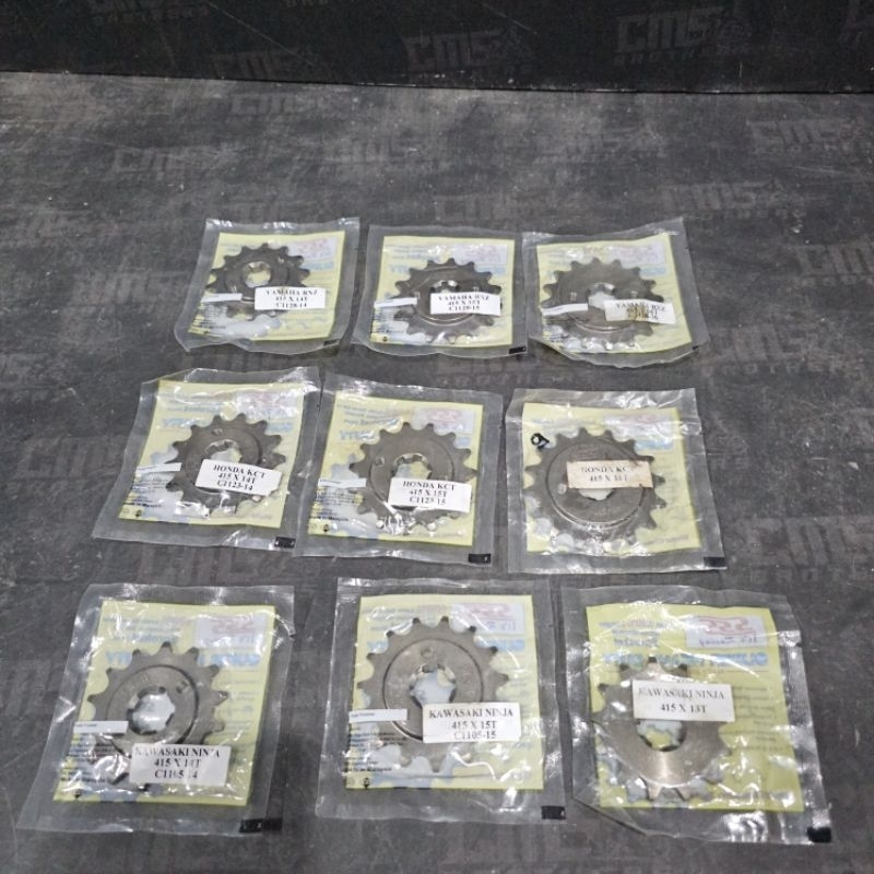 Gear Gir Depan SSS 415 13 14 15 16 Ninja KCT Megapro CB150 RxZ Rx king Jupiter Smash Shogun Supra