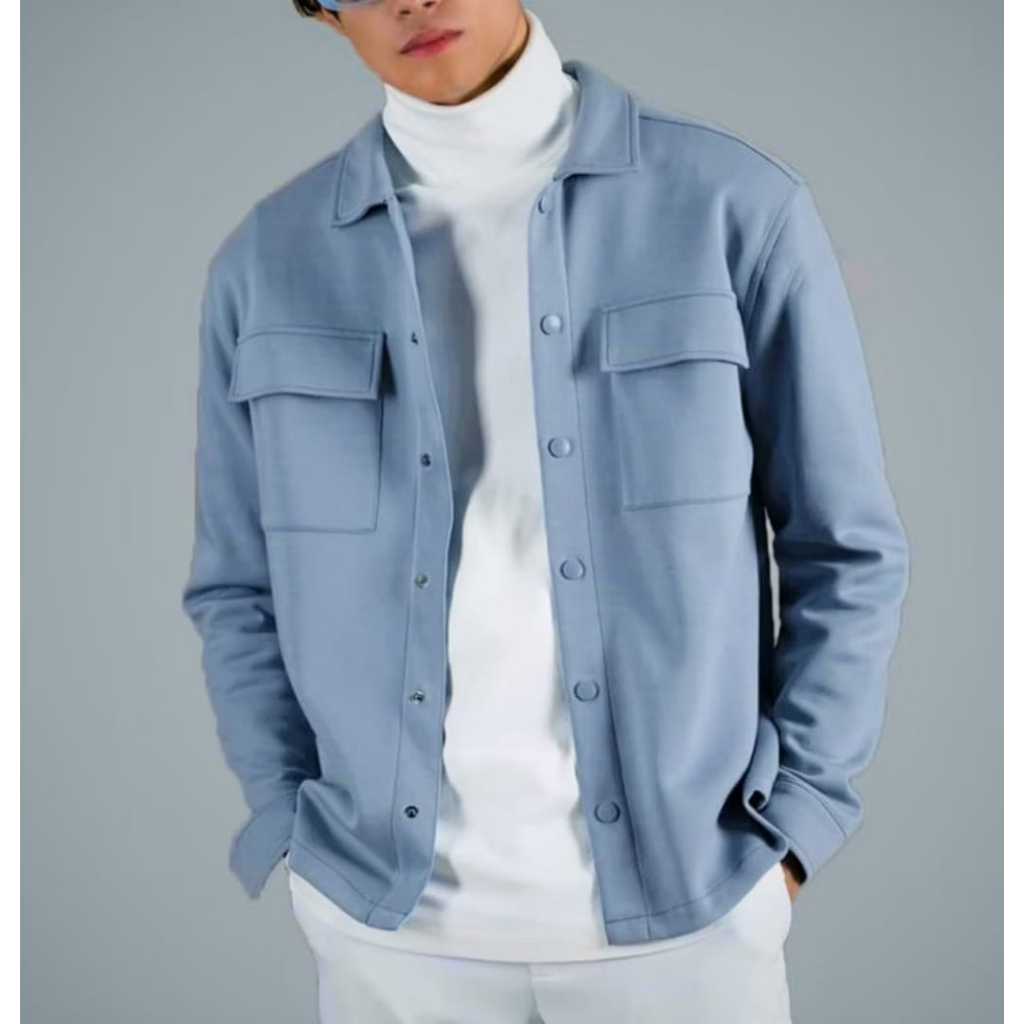 Jaket Pria Shacket fleece Jacket Shacket model Parka Fleece Tebal Distro