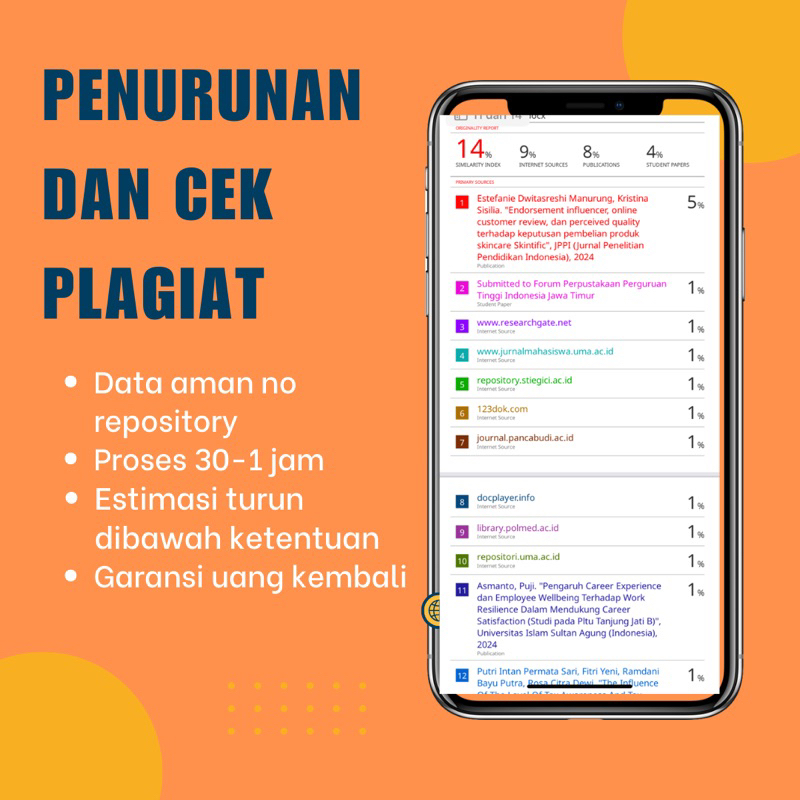 Penurunan Plagiat Skripsi / Tesis dll