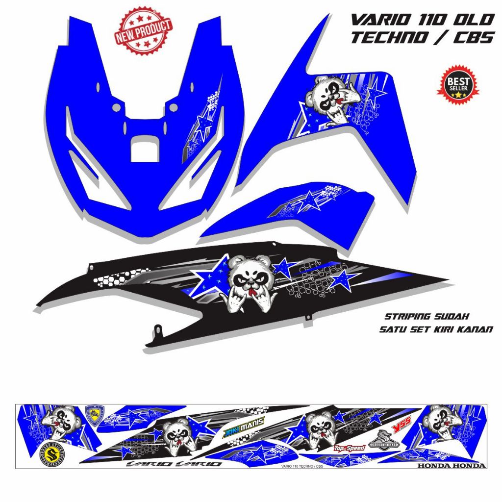 STICKER MOTOR HONDA VARIO 110 OLD TECHNO CBS / STIKER VARIO TECHNO OLD 110 FI