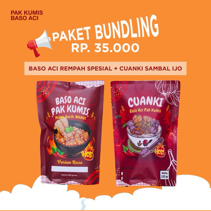 

2 Pcs Baso Aci Rempah Spesial + Cuanki Sambal Ijo