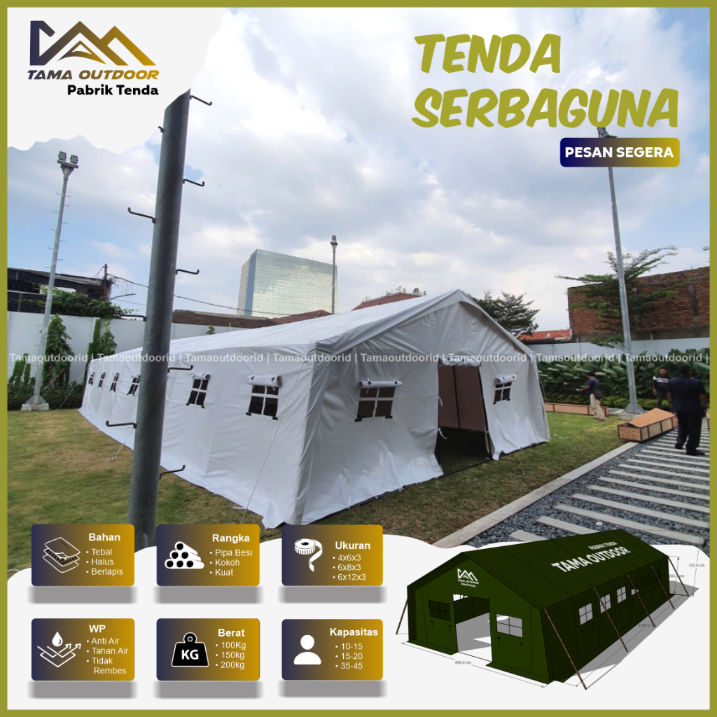 Tenda Posko Serbaguna PMI - Ukuran 6M x 8M Siaga