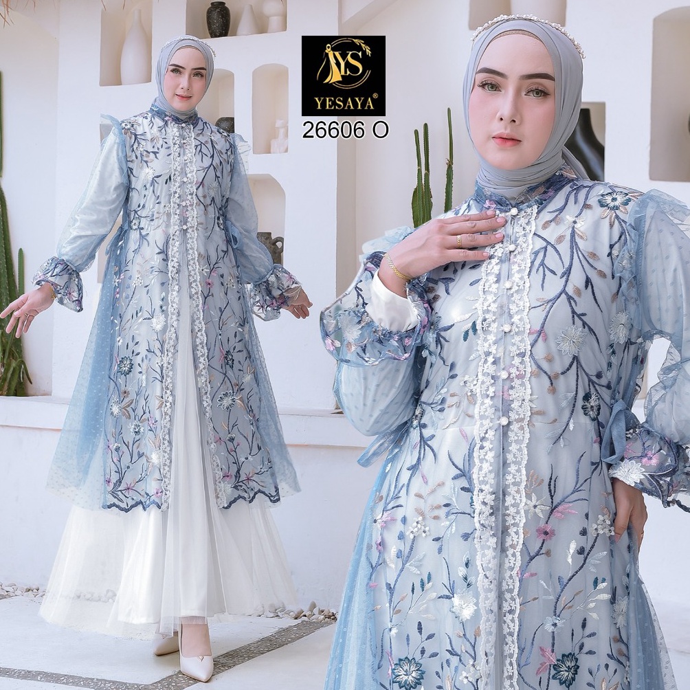 Belanja Murmer YESAYA Outer Brokat Terbaru Full Tille Garden Outfit Kondangan 2666