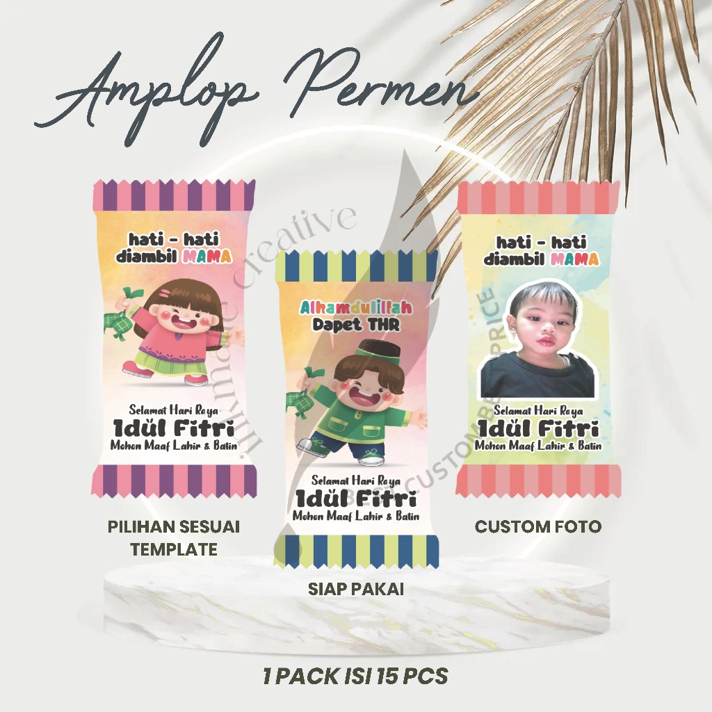 

AMPLOP EID / IDUL FITRI / AMPLOP LEBARAN / AMPLOP PERMEN / AMPLOP CUSTOM / AMPLOP FOTO / AMPLOP LUCU / PAKET AMPLOP LEBARAN BENTUK PERMEN ANTI RIBET ISI 15PCS / AMPLOP ANTI RIBET / AMPLOP SIAP PAKAI