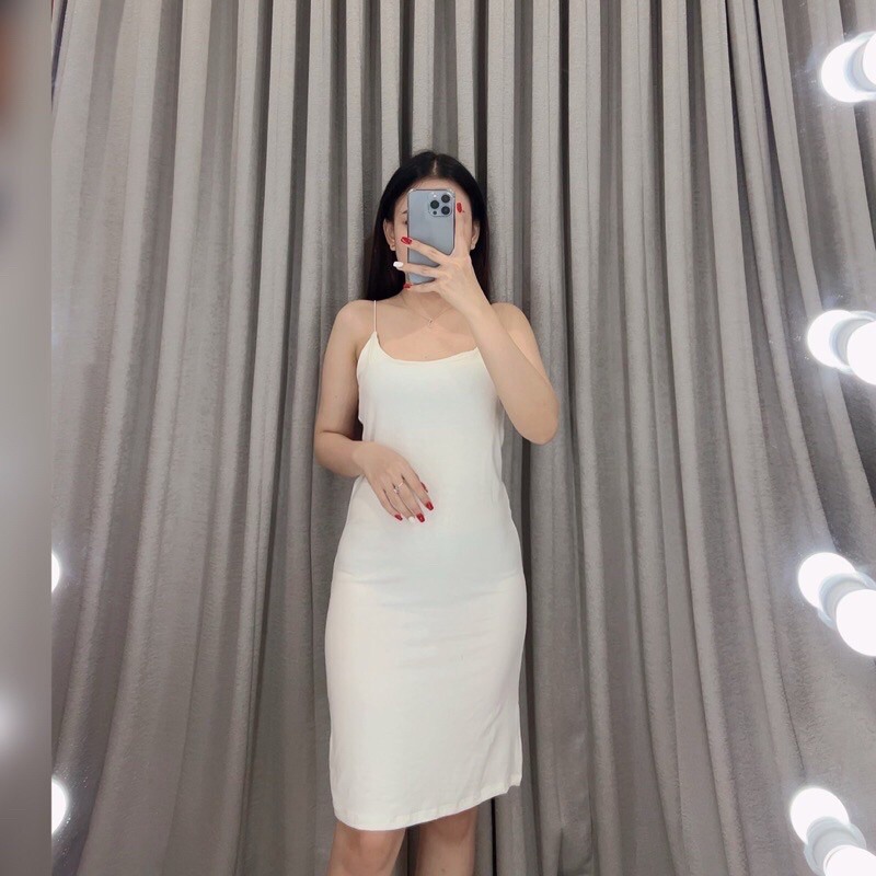 Midi Dress Tanktop Tali Spaghetii - Dress Bodycon Mini Tali Kecil