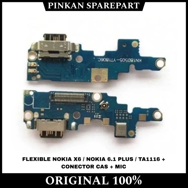 FLEXIBLE FLEKSIBEL BOARD KONEKTOR CONNECTOR CHARGER PAPAN CAS ORI+IC NOKIA X6 / NOKIA 6.1 PLUS / TA1