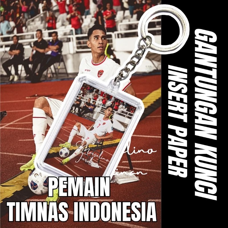 GANTUNGAN KUNCI FOTO PEMAIN TIMNAS INDONESIA INSERT PAPER GANTUNGAN KUNCI PEMAIN BOLA GANTUNGAN KUNC