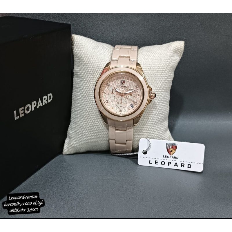 Jam Tangan Leopard Rantai Keramik 8094