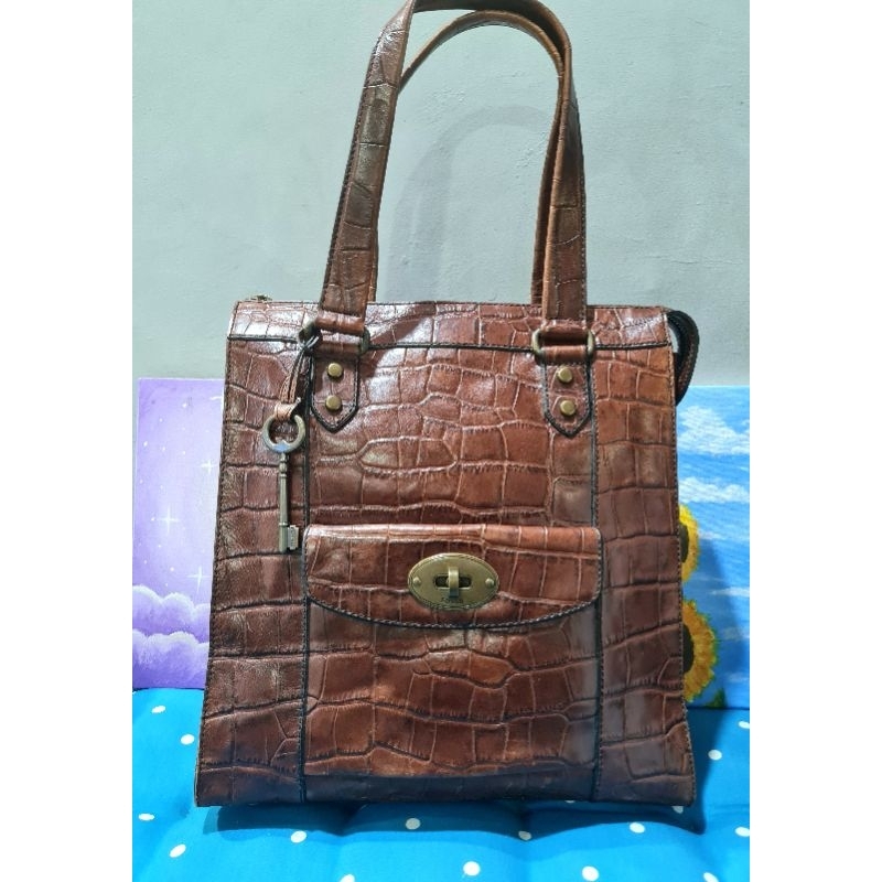 tas VRv croco tote espresso