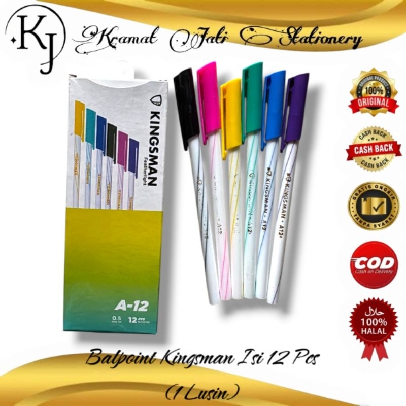 

Balpoint Lilin Kingsman Isi 12 Pcs (1 Lusin)