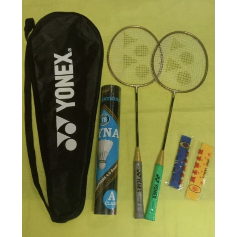 RAKET PAKET KOMPLIT YONEX CARBONEX 9 KOK AYNA GRIP HANDUK
