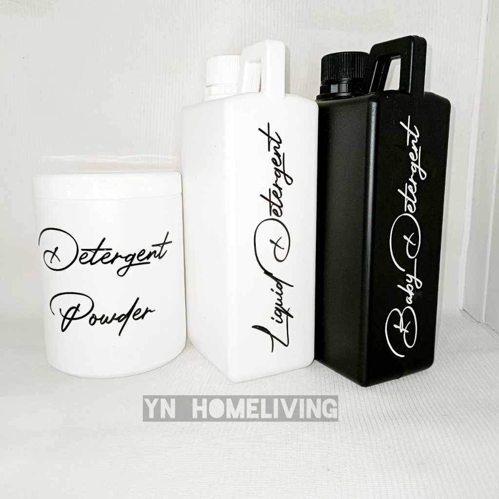 Tempat refill laundry room jerigen tempat liquid Detergent di lengkapi label premium