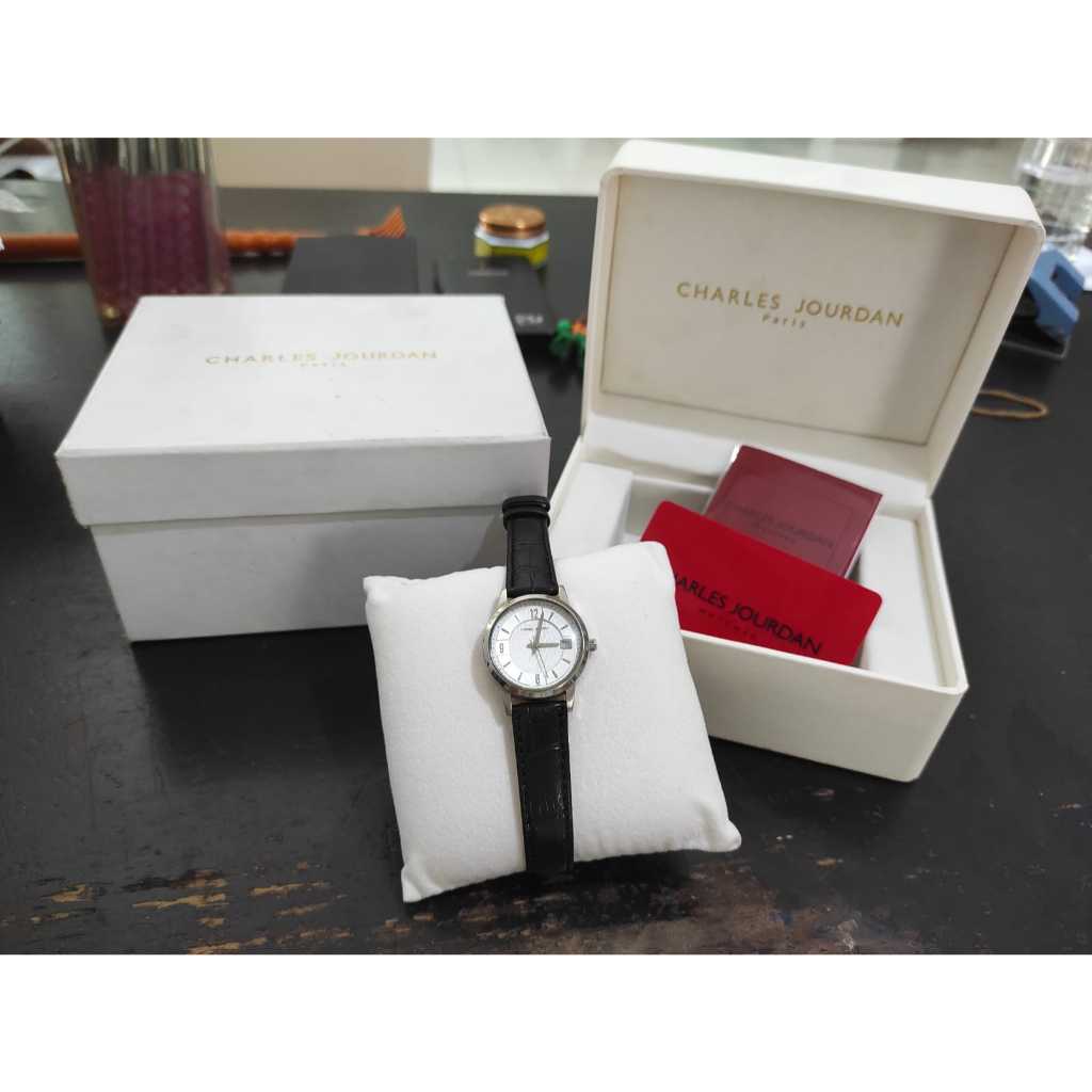 Jam Tangan Wanita Charles Jourdan Paris Black Hitam Original Classic Perempuan Elegan Bagus Mewah An