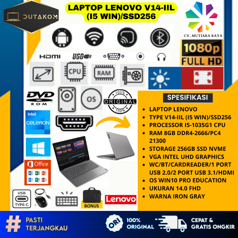 LAPTOP LENOVO V14-IIL (I5 WIN)/SSD256