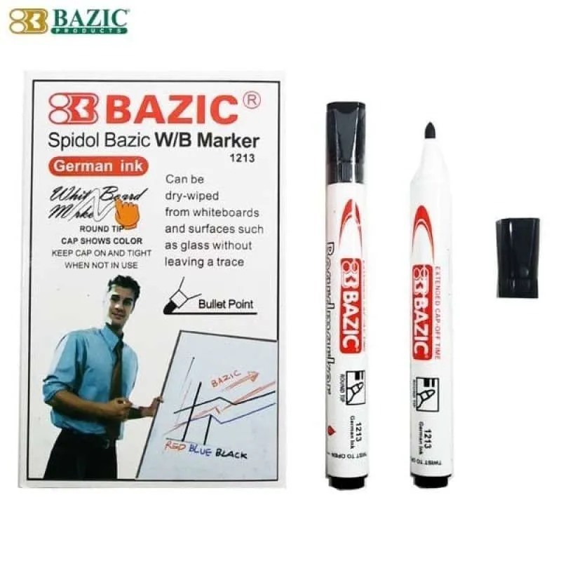

Spidol Papan Tulis Hitam Whiteboard Bazic BC-12 Black Bisa Dihapus