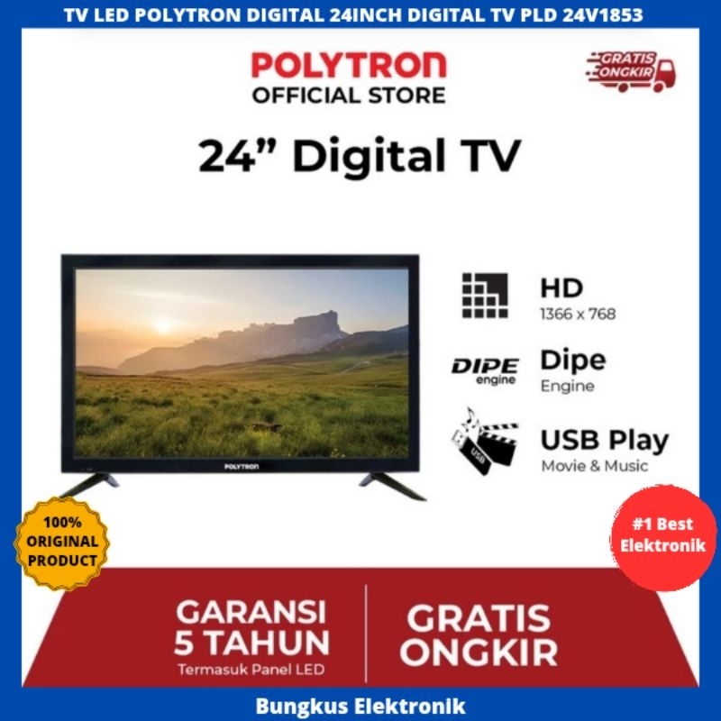 TV LED POLYTRON 24INCH DIGITAL TV 24V1853 TV POLYTRON 24INCH
