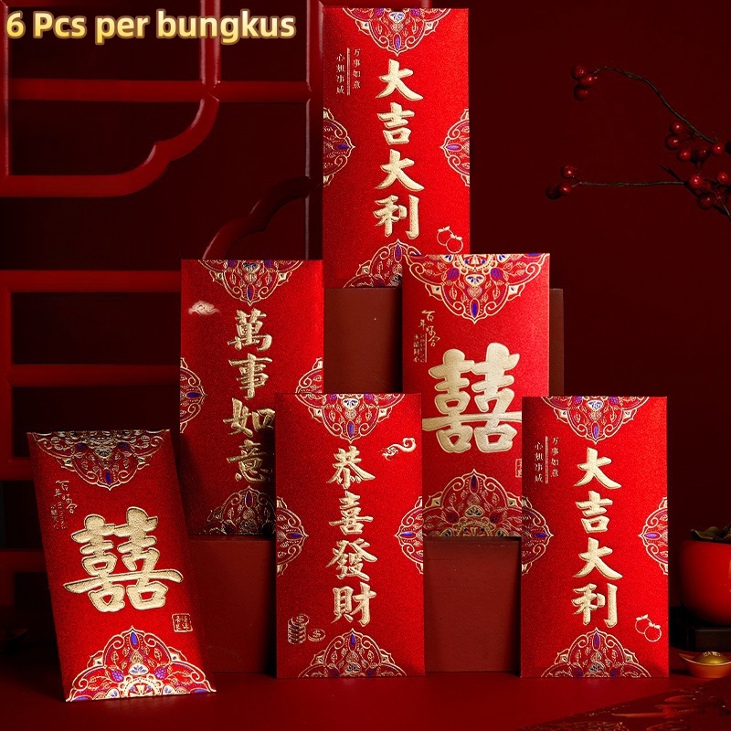 

2025 6pcs Angpao 3d Imlek Ular hong bao aksesoris Angpau 3D tahun baru Hongpao Angpao Premium Chinese New Year