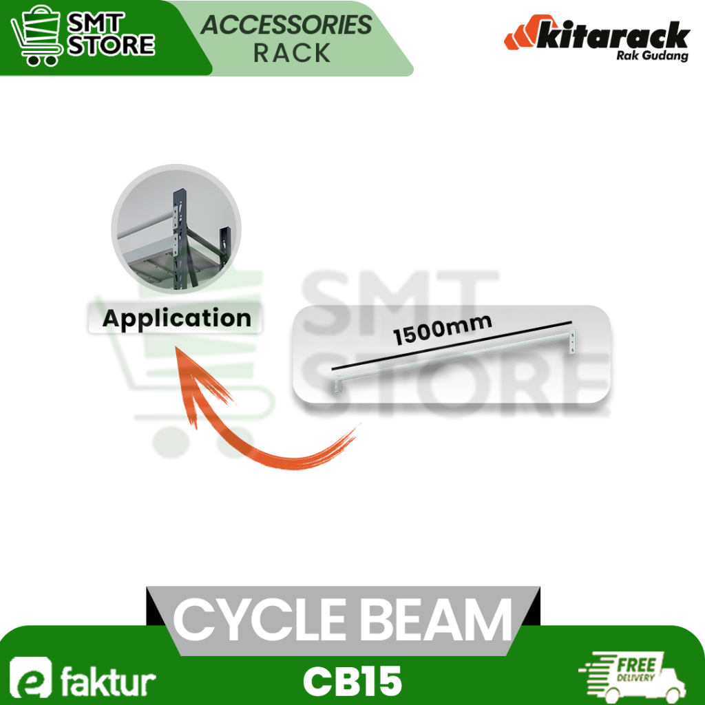 KITARACK Rak Gudang Accessories Cycle Beam 1.5 Meter CB15 Gantungan Rak Serbaguna Hanger Pakaian Pan