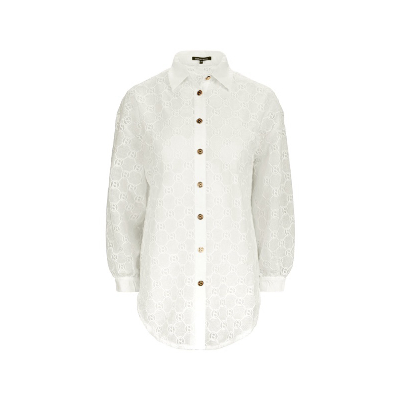 Buttonscarves - Monogram Lace Shirt - White (S) ✔️