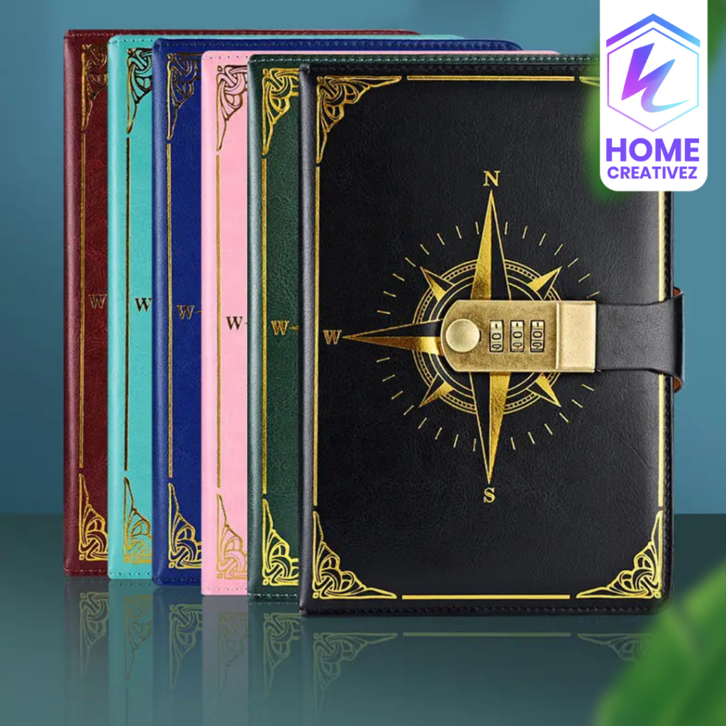 

Homecreativez-JESJELIU Buku Jurnal Leather Notebook Diary 300 Halaman with Lock