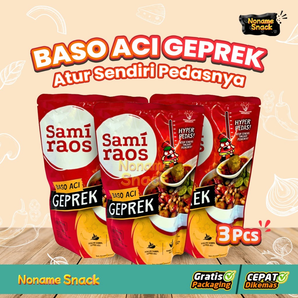 

Paket Hemat Sami Raos Baso Aci Sambal Geprek Samiraos isi 3